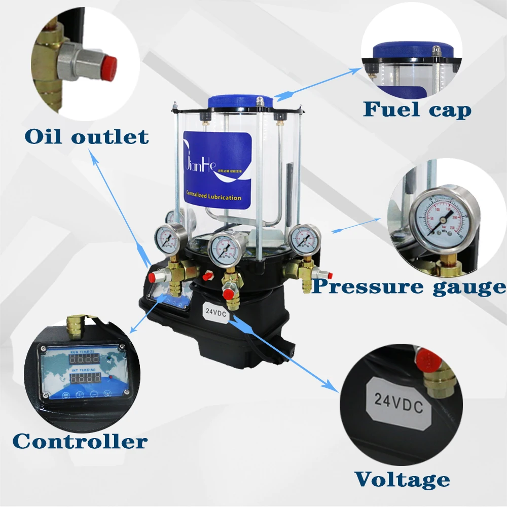Imagem -05 - Sistema da Lubrificação da Graxa de Jianhe 2l 4l 6l Dbs Lubrificador da Graxa para a Tomada 16 do Sistema Pesado da Maquinaria Lubrificação