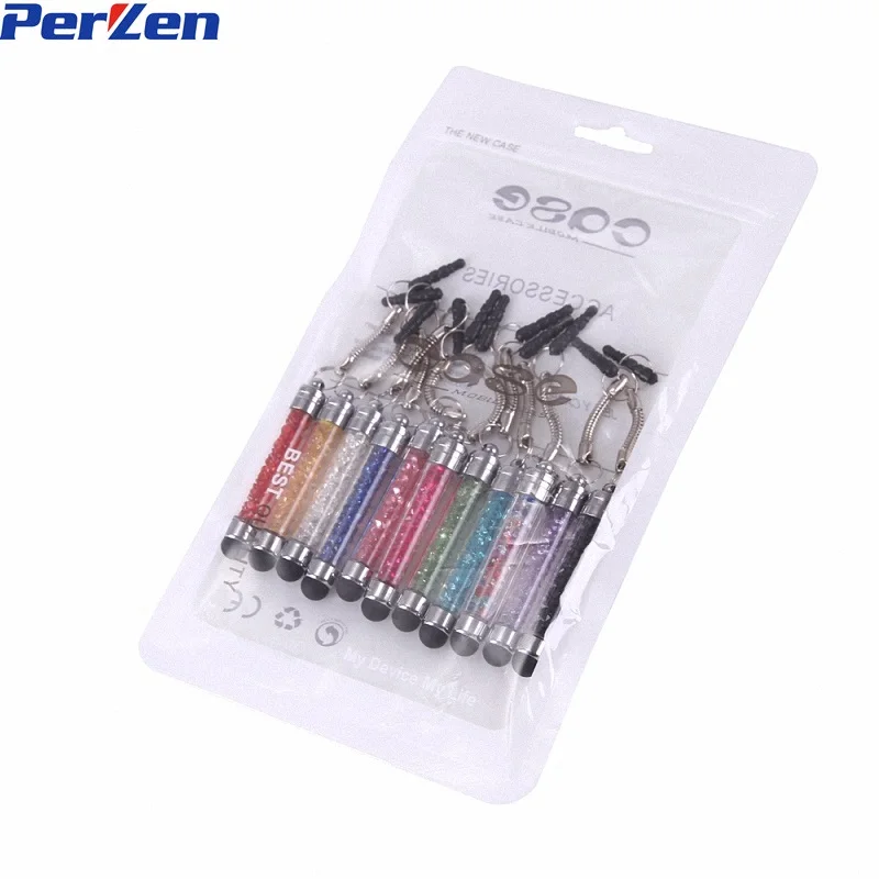 10pcs/Pack Luxury Crystal Universal Mini Touch Screen Pen Kawaii Gift For All Iphone ,Tablet PC ,Laptop Universal Stylus Pen