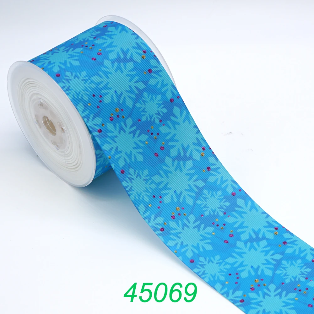 DIY Cartoon Snowflakes Printed Grosgrain Ribbon For Craft Supplies Sewing Accessories 5 Yards. 44249