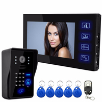 SYSD Wired Touch Key 7 Inch Video Door Phone Intercom System Password RFID Doorbell Camera 1 Monitor