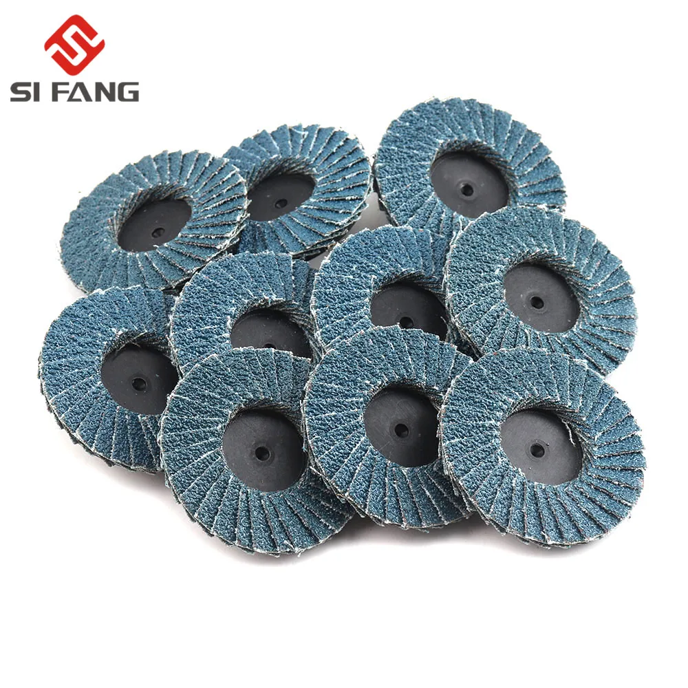 11/21 stücke 50mm Flache Professionelle Fächerscheiben Roll Lock Schleifen Schleif Räder 2 zoll Mit Halter Für Winkel schleifer Schleif Werkzeuge – Detail 9