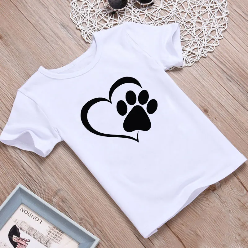 Cute Paw Prints Neutral T Shirt Fille Stupid Husky Husky Love Baby Boy T Shirt Kawaii White Girls T Shirt Love You Kids T Shirt