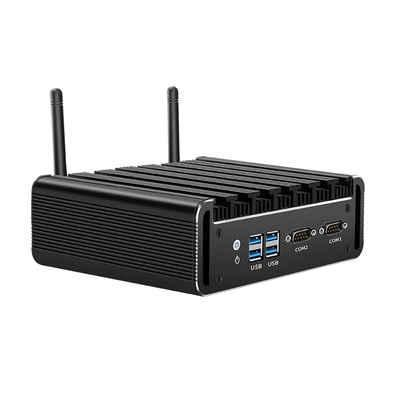 XCY 팬리스 미니 PC 인텔 코어 i5 i7 i3 4세대 5세대 2개의 시리얼 RS232 포트, 2개의 GbE 포트, HDMI, VGA, 4개의 USB 포트, WiFi, 윈도우, 리눅스 지원 썸네일 3