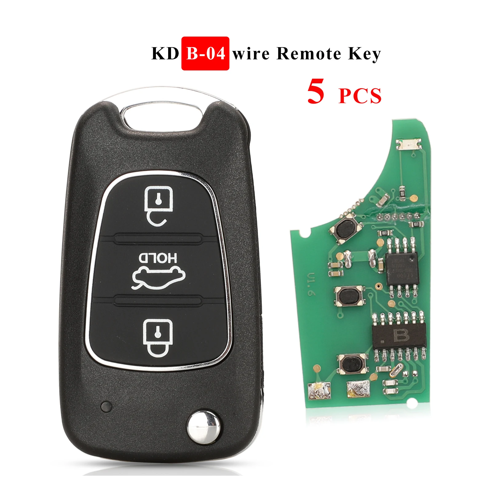 

jingyuqin 5pcs 3 Buttons B04 B09 KD Remote B Series Universal Car Key For KD900 URG200 Keydiy tool