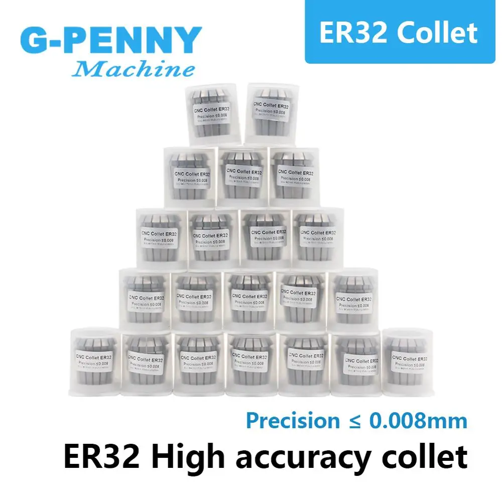 

G-Penny High Accuracy ER32 Spring Collet Chuck Set 21 pcs Precision 0.008mm 2-20mm 1/2 1/4 CNC Milling Lathe Tool Spindle Motor