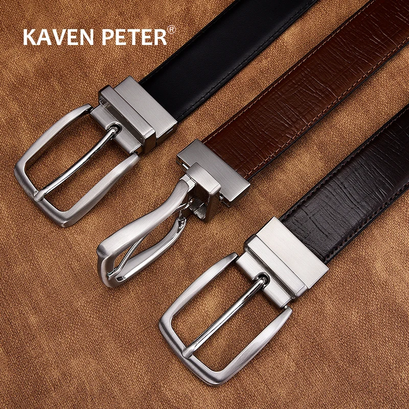 New Men Belt Leather Luxury Brand Designer Famous Genuine Leather Brand Luxury Belts Brown Trousers Men Genuine Leather