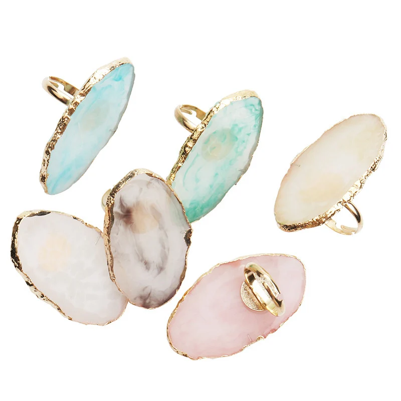 Golden Edge Irregular Oval False Eyelash Glue Holder Ring Stand Pallet Nail Color Palette Gel Polish Resin Display Makeup Tools
