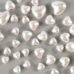 White Imitation Pearls Acrylic Beads Love Heart Shape Spacer Beads for Women Jewelry Making DIY Handmade Bracelet Wholesale