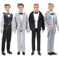 1 Set Ken Doll Clothes Wedding Business Suit Outfits Pants With Cravat Clothes for Ken Doll Accessories Toy