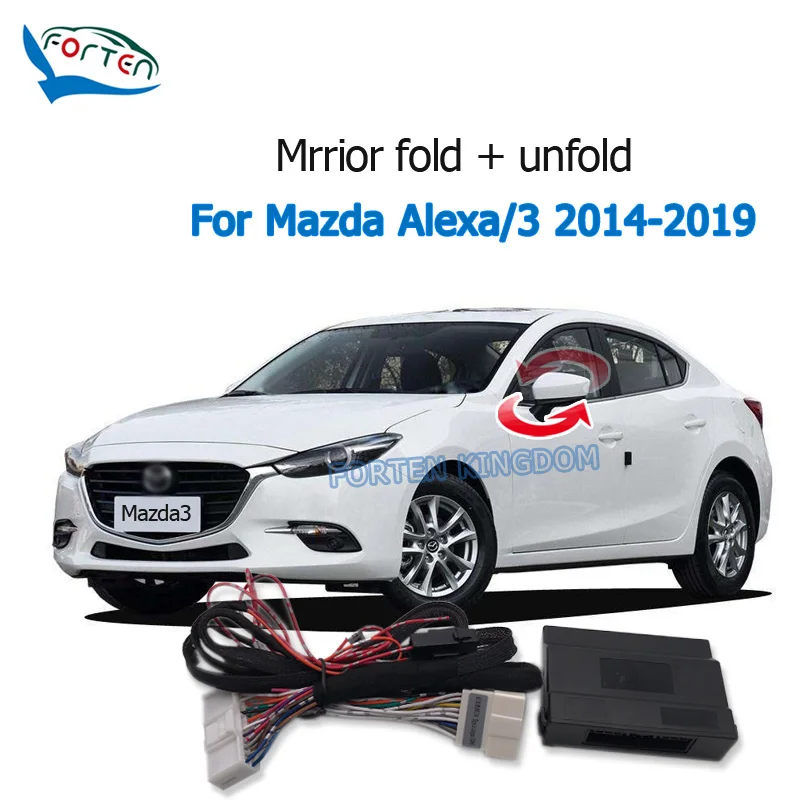 Forten Kingdom Car Side Auto Rear Mirror Folding System Module For Mazda Alexa 3 2014-2019 Rear View Mirror fold unfold LHD