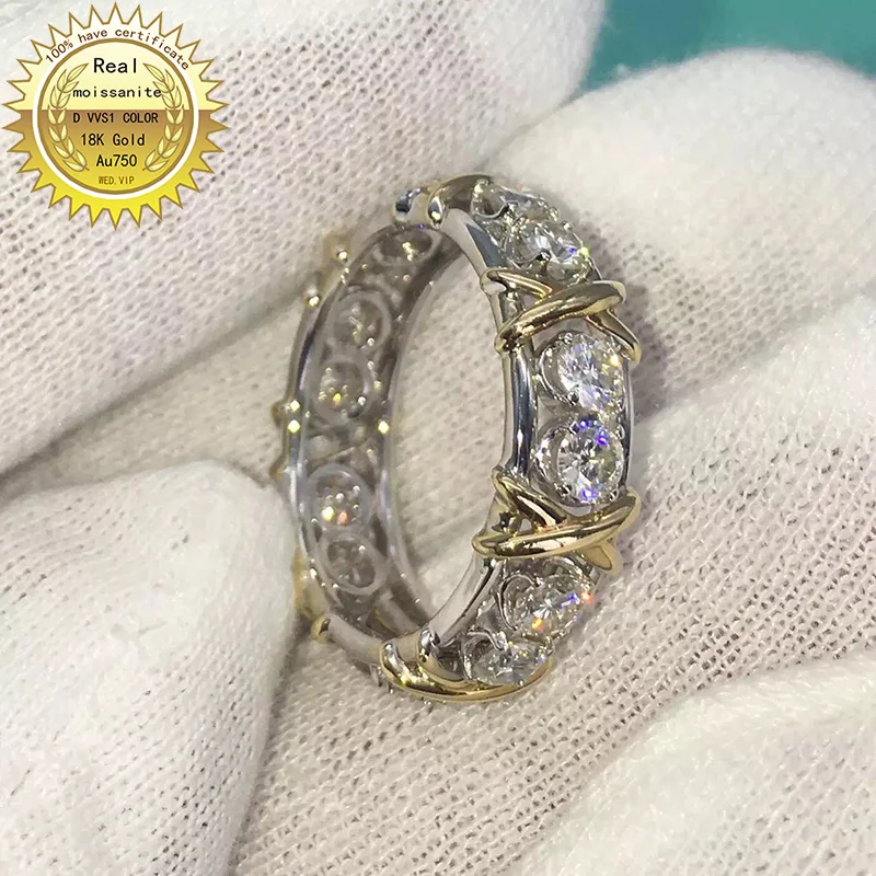 

18K goldr ring 1.4ct DVVS moissanite ring Engagement&Wedding Jewellery with certificate 0069