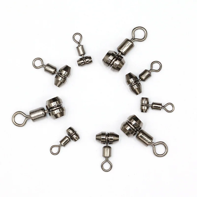 10pcs Fishing Swivels 3-way Stainless Steel Fishing Connector Rolling Bearing Swivel Hook for Carp Tackle Accessories tool