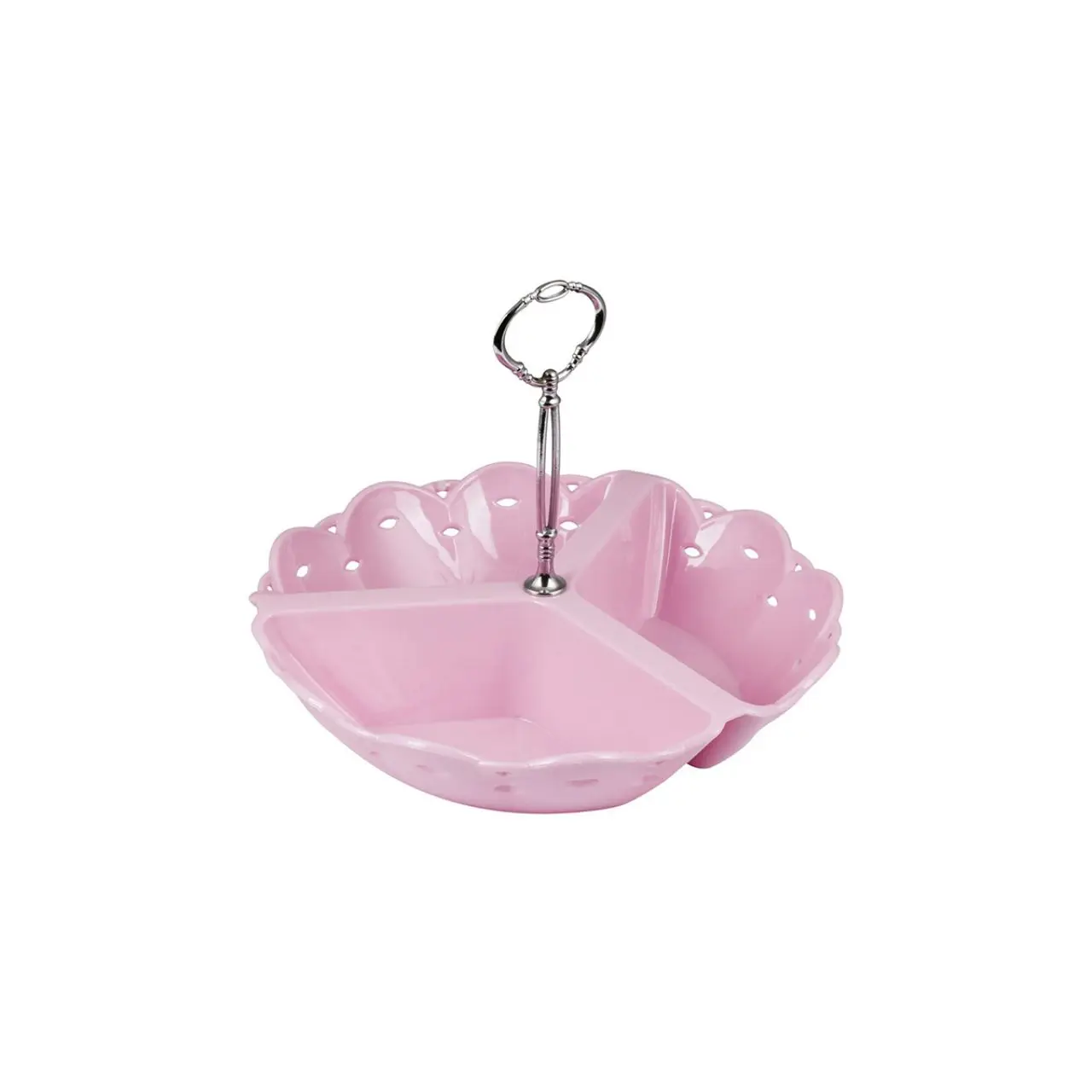 3'Lü of Soft Pink Perforated Confectionary Bowl