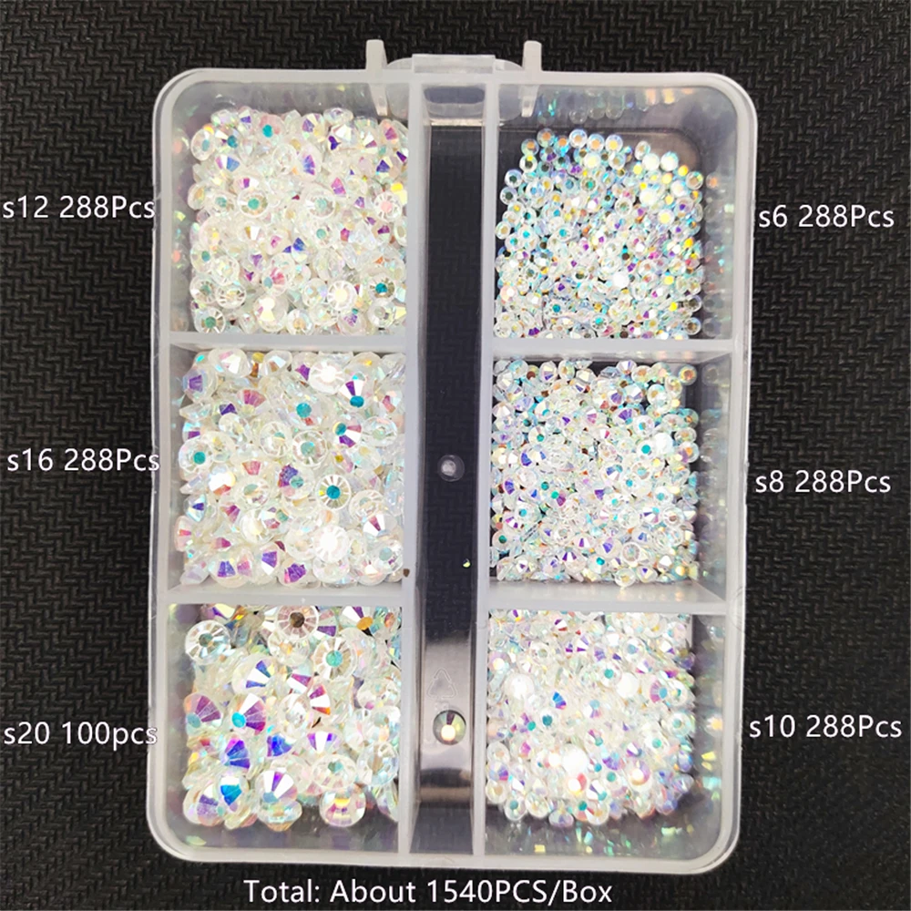 Super Glitter Emerald Crystal Glass Rhinestones SS3-SS40 Flatback Clear Non Hot Fix Rhinestones Glue On Nail Art Decorations