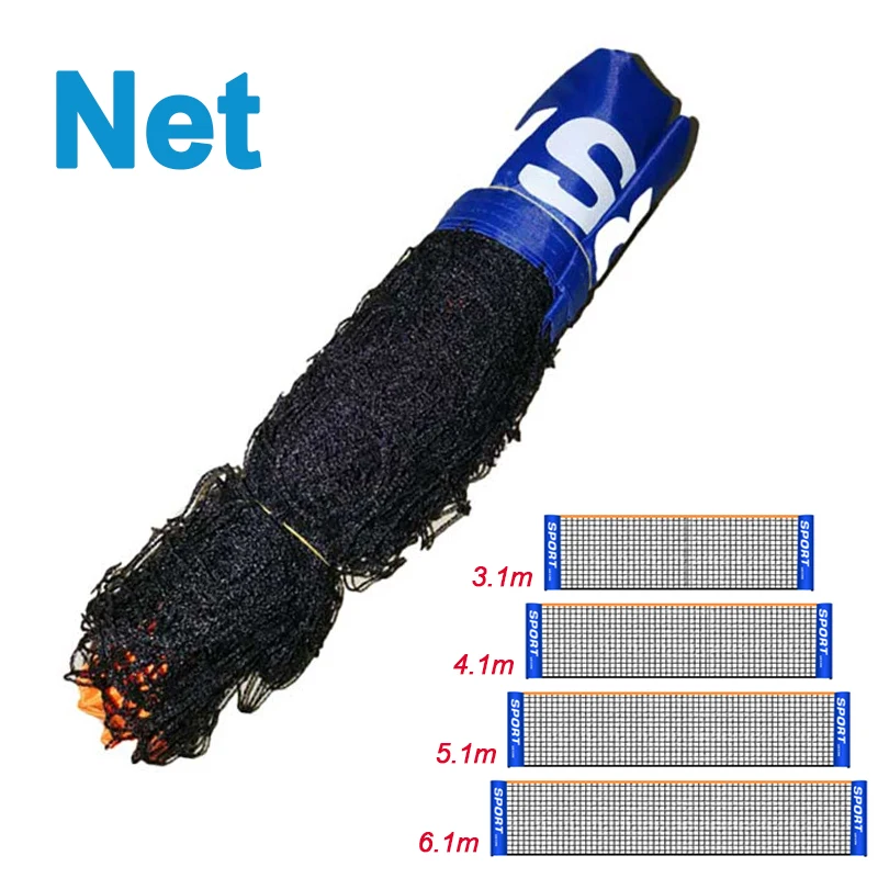 

Портативная стандартная теннисная сетка 3,1 м/4,1 м/5,1 м/6,1 м для взрослых и детей, теннисный мяч в помещении и на открытом воздухе, спортивные аксессуары, сетка для бадминтона