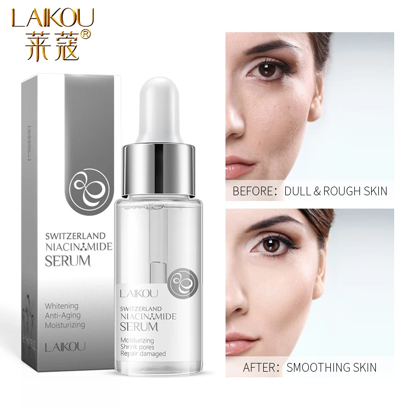 LAIKOU Nicotinamide Serum Whitening Face Serum Ampoule Essence Moisturizing Anti-Aging Anti-Wrinkle Shrink Pores Skin Care Serum