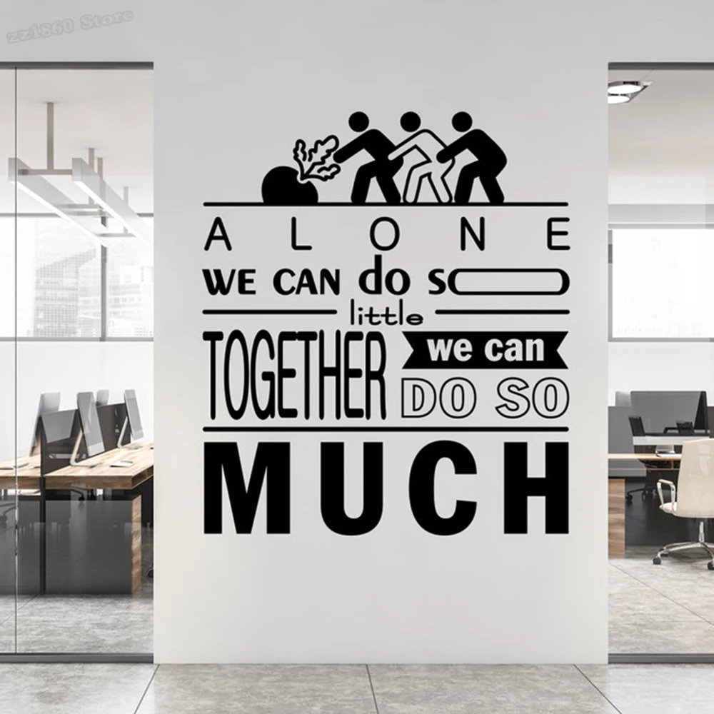 Teamwork Wall Decal Office Wall Decor Personalized Business Lettering Team Work Wall Sticker Coworking Vinyl Art Sticker B942