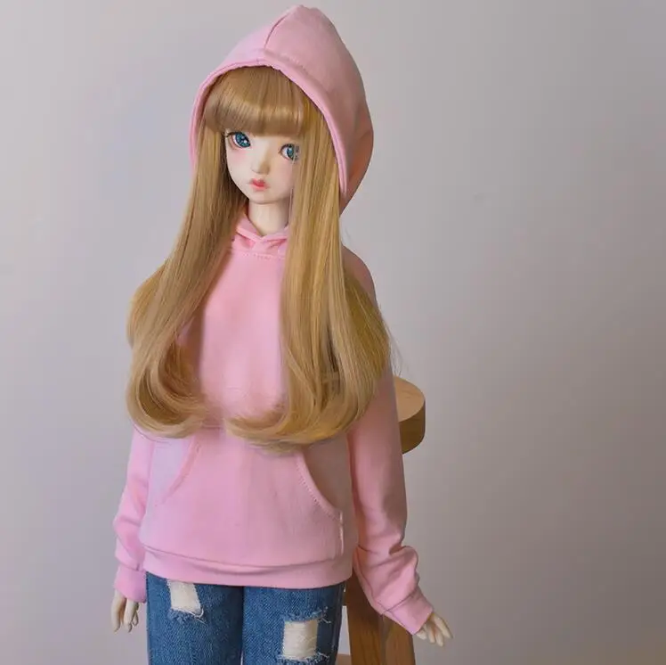 D03-P359 children toy BJD DD SD MSD 1/4 1/6 1/3 uncle doll's clothes candy color Basic sweater Hooded sweater 1pcs