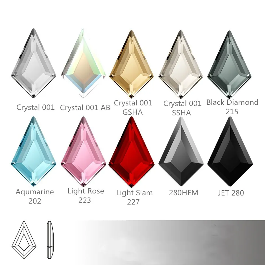 100% Original crystals from Austria 2771HF Kite Flat Back no hotfix rhinestone for nail art