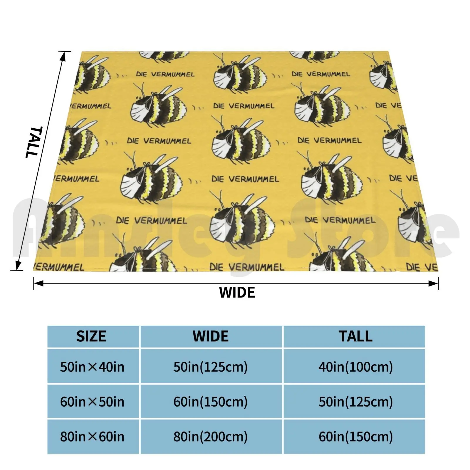 The Masked Bumblebee ( German Version / Yellow2 ) Blanket Fashion Custom Bee Bumblebee Nature Insect