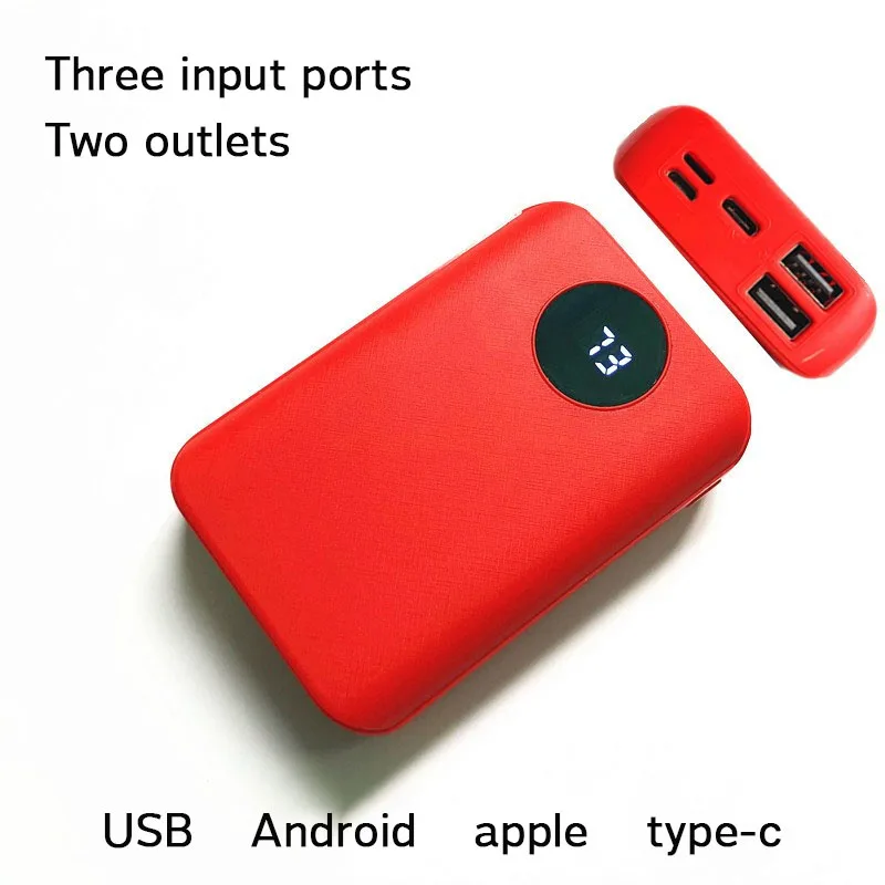 2 porty USB 5V 2A PowerBank DIY Case 3x18650 ładowarka type-c ładowarki do telefonów opakowanie na Power Bank Shell Kit dla wszystkich smartfonów