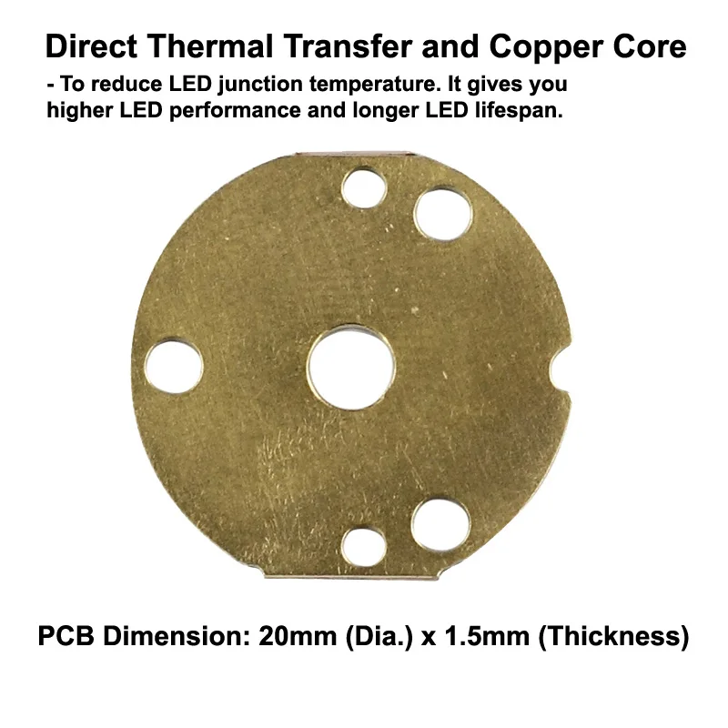 Triple Nichia 219BT 3535 LED Emitter with KDLITKER 20mm DTP Copper MCPCB Parallel with Optics Flashlight DIY