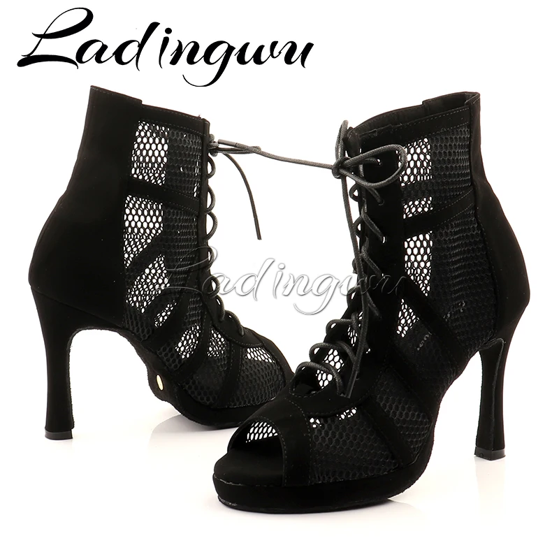 Ladingwu New Latin Dance Boots Ladies Platform Salsa Tango Dance Shoes Indoor Sports Dance Shoes Professional Ballroom Dance Sho