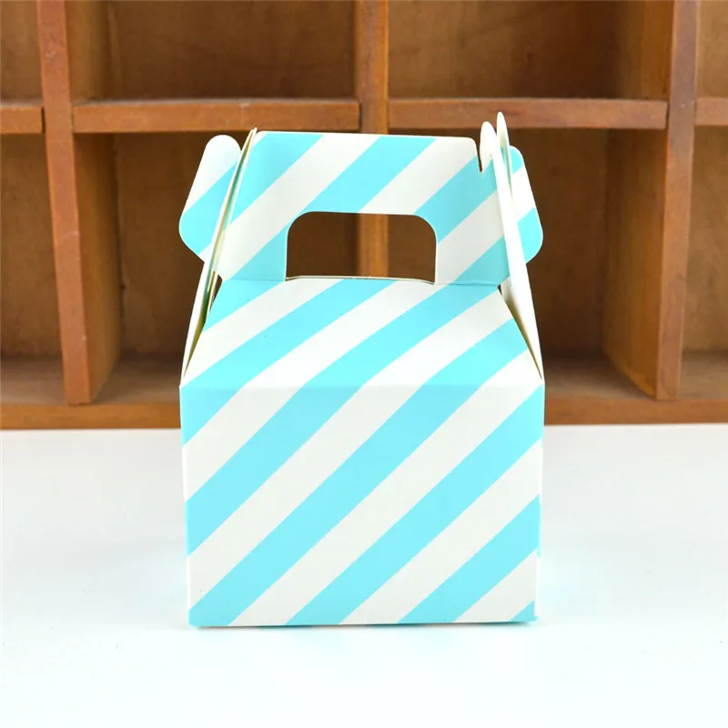 

Striped Pattern Wedding Candy Box Festival Christmas Gift Packing Box Cute Birthday Party Snack Cookies Organizer Bag 100 Pieces