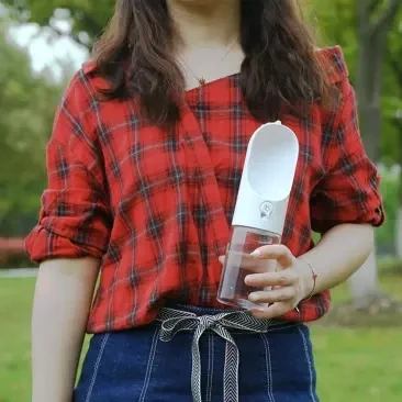 Xiaomi-Youpin Transparente Portátil Pet Water Cup, Outdoor Cat and Dog Water Dispenser, Acompanhando Cup