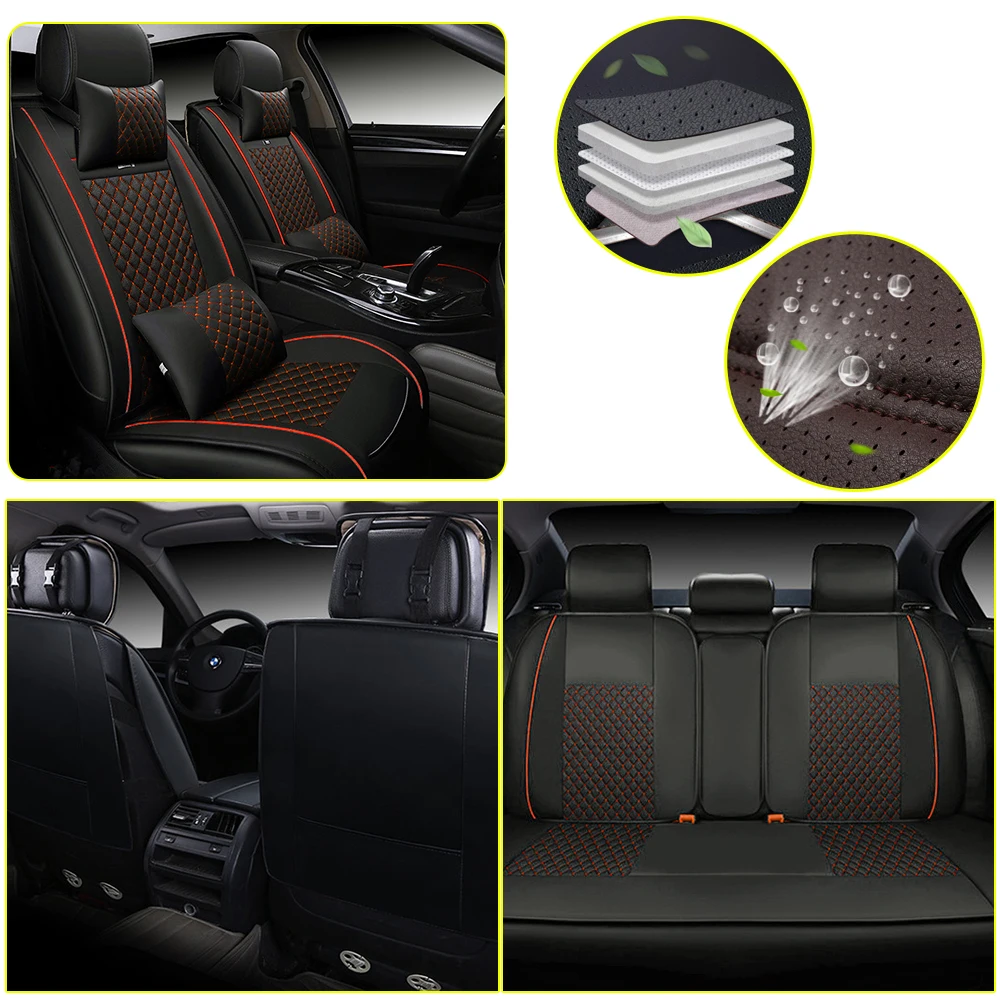 Luxury Leather Car Seat Covers For Chevrolet  Evanda Blazer Cruze Captiva Corvette Aveo  5-Seats Accessories Seat Protector