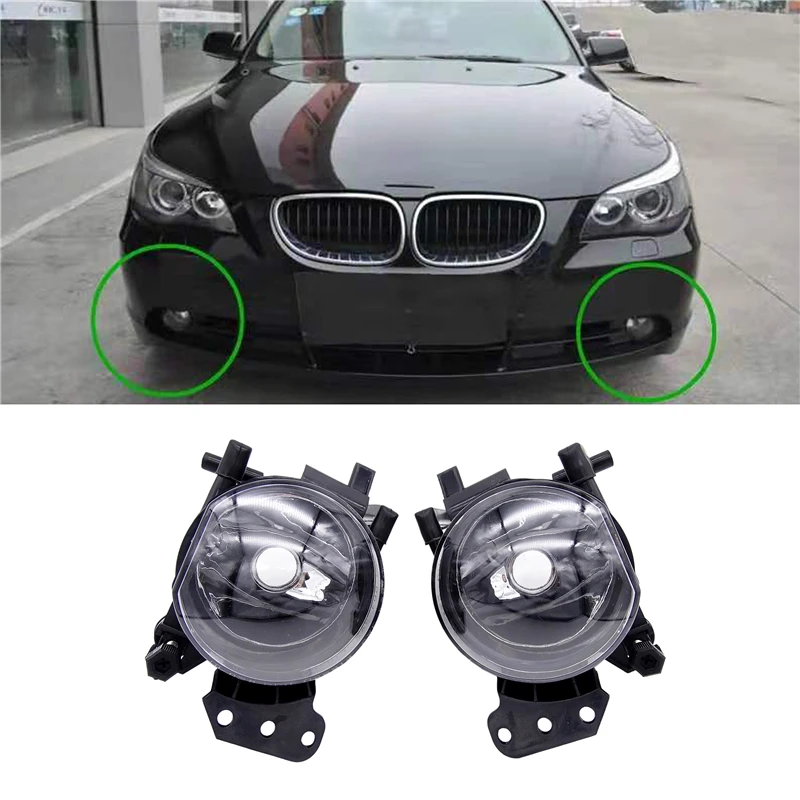 JIUWAN Car Front Fog Lights Halogen Fog Light Assembly Lamps Housing Lens for BMW E60 E90 E63 E46 323i 325i 525i