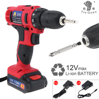 AC 100 - 240V Cordless 12V Electric Drill / Screwdriver with 18 Gear Torque and Two-speed Adjustment Button for Handling Screws