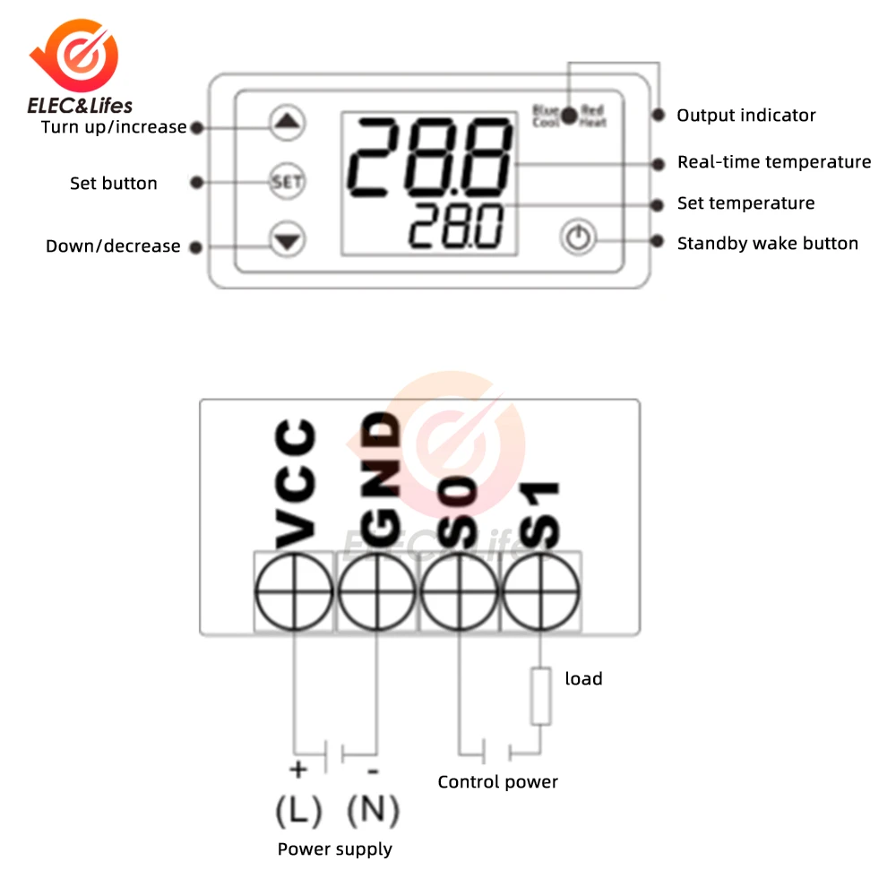 W3231 12V 24V 220V regolatore termostato digitale per frigorifero Microcomputer interno regolatore di temperatura congelatore sensore NTC