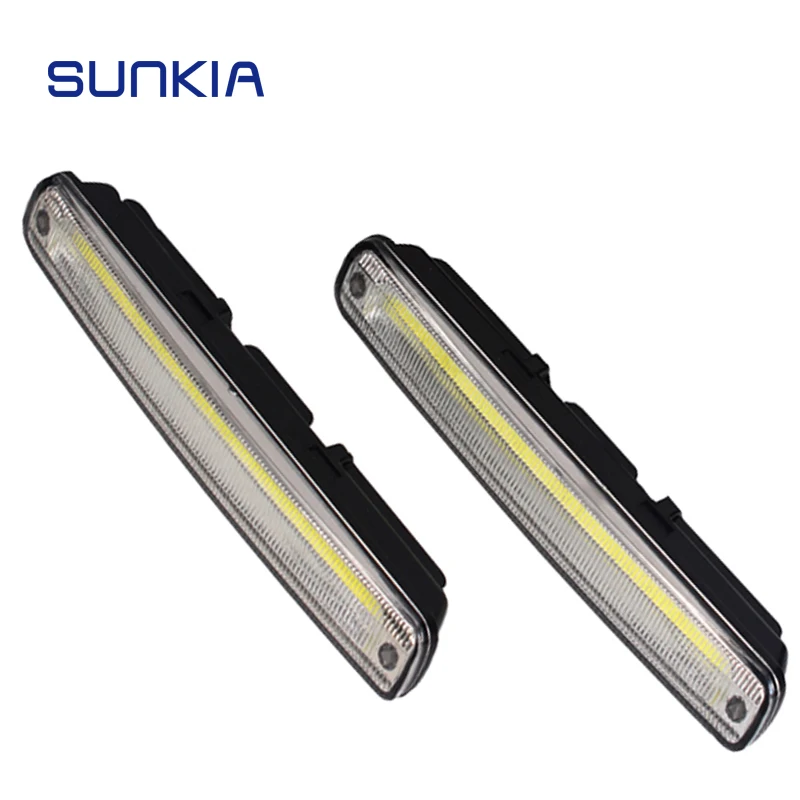 2Pcs/Set SUNKIA DRL External Light 100% Waterproof COB Fog Driving Day Lamp with On/Off Fucnction Daytime Running Lights