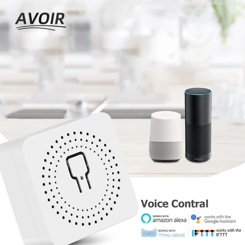 Avoir Wifi Module Smart Life 2Way Switch Relay Tuya Smart Home Control Circuit Breaker Sensor Switch Work With Alexa Google Home