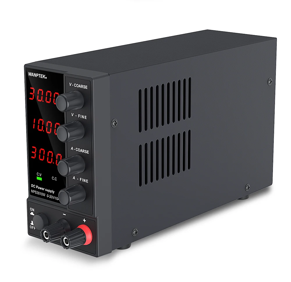 Wanptek Laboratory DC Power Supply Adjustable 30V 10A with Digit Display Voltage Regulator Stabilizer Switching Power Supply