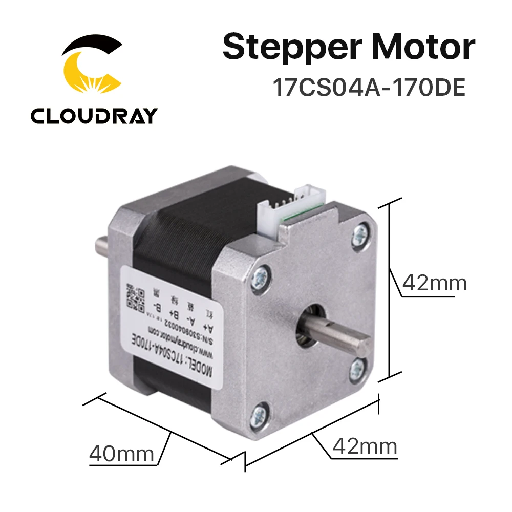 Cloudray Nema 17 Stepper Motor 40mm 42Ncm 1.7A Double Shaft 2 Phase Stepper Motor for CNC 3D printer Engraving Milling Machine