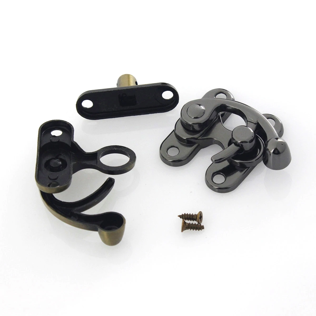 1Piece Metal Swing Lock Latch Lock Vintage Box Closure Clasp Buckle for DIY Bags Luggage Handbags Furniture Hardware Accessories