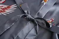 Silk Satin Wedding Bride Bridesmaid Robe Floral Bathrobe Short Kimono Robe Night Robe Bath Robe Fashion Dressing Gown For Women - Image 4