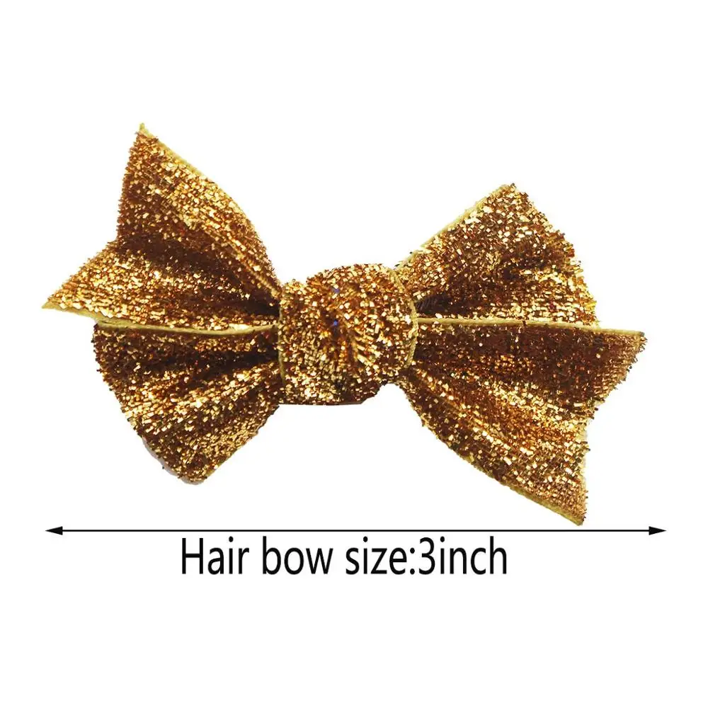 30 Pieces Baby Girls Glitter Hair Bows Clips 3Inch Sparkly Glitter Sequin Bows Alligator Hair Clips Fully Lined Hair Accesories