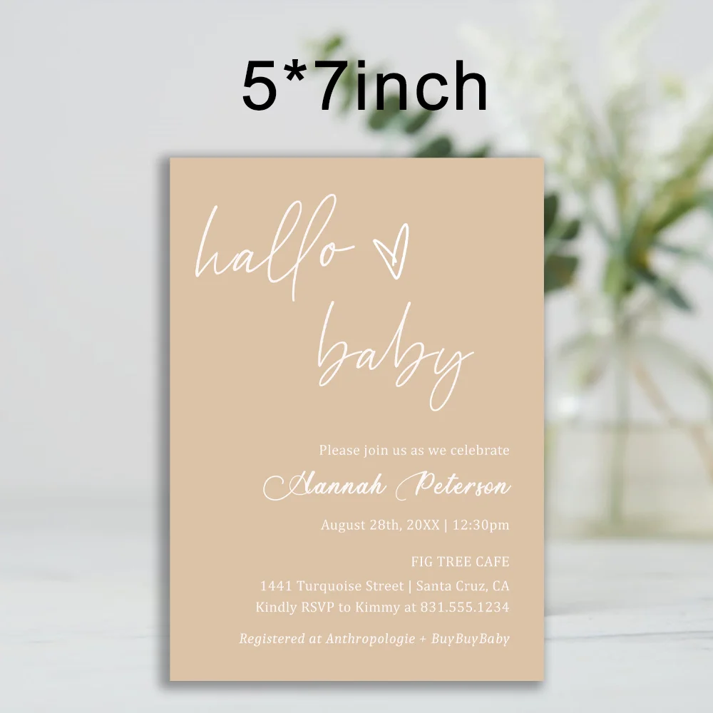 

Minimalist Baby Shower Invitation, Gender, Baby Shower, Hello Baby Invite, Modern Beige