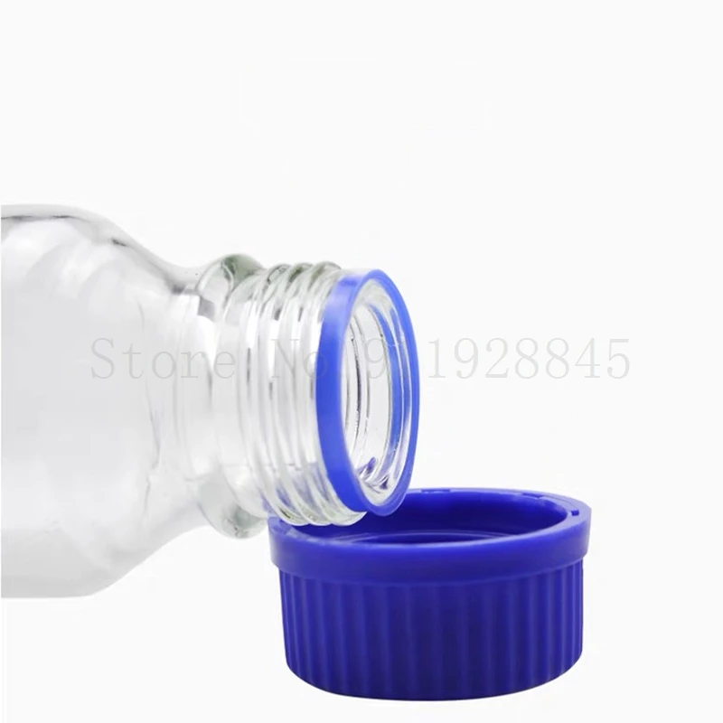 25ml to 2000ml Lab Transparent/Brown Blue cap bottle Screw cap Reagent bottle Sealed bottle Glass Laboratory Sample Bottle