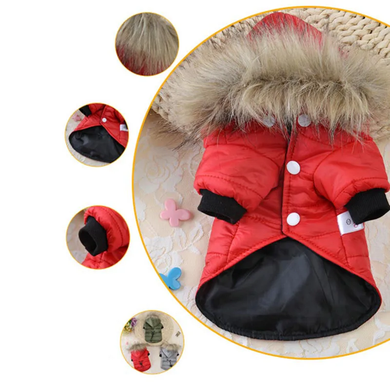 XS-XL Warm Small Dog Clothes Winter Dog Coat Jacket Puppy Outfits For Chihuahua Yorkie Dog Winter Clothes Pets Clothing Chiuaua