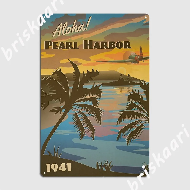 Pearl Harbor 1941 Day Of Infamy Travel Poster Metal Sign Plaques Party Cinema Living Room Vintage Tin Sign Poster