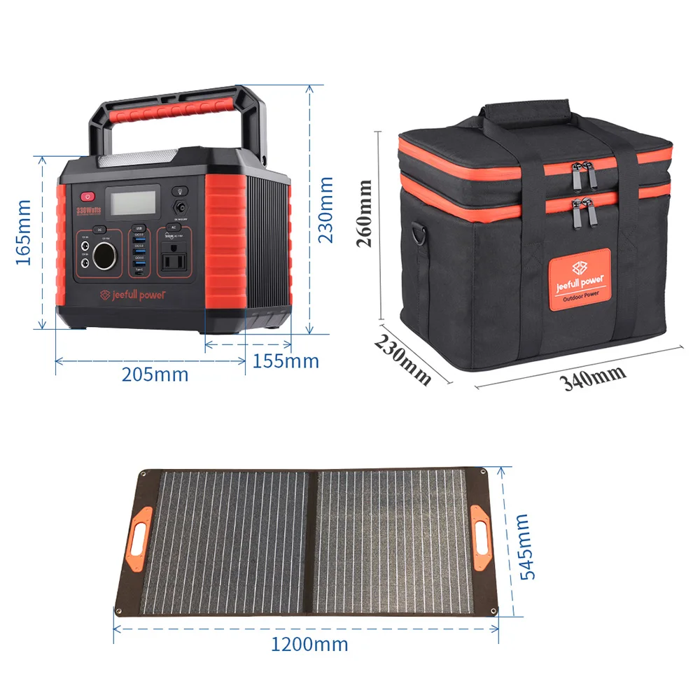 USA In Stock Portable Solar Generator 78000mAh Solar Energy Systems Outdoor Camping 300W Output Power Bank Portable PowerStatio