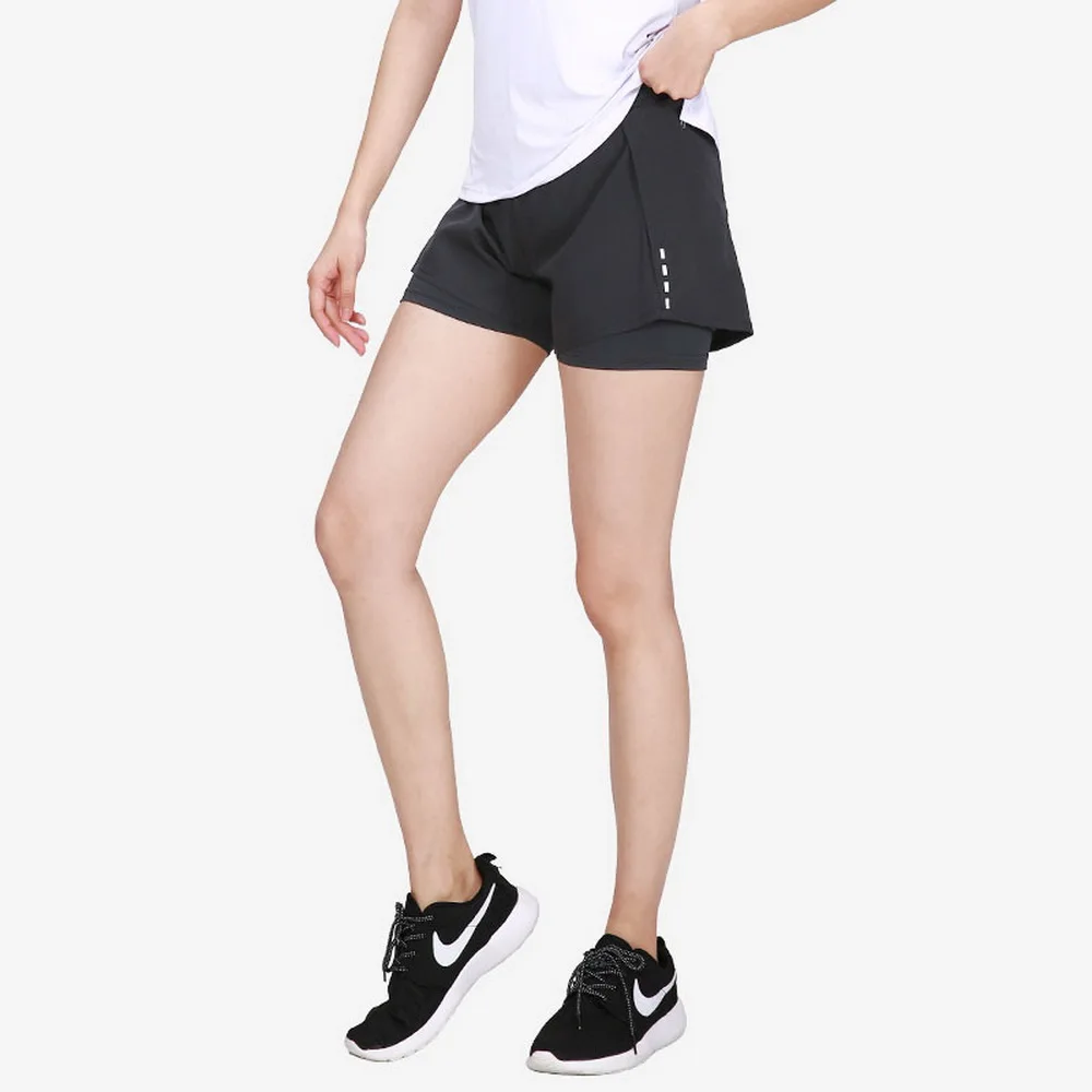 

Спортивные женские шорты 2 в 1, спортивная одежда для бега, марафона, фитнеса, йоги, быстросохнущие