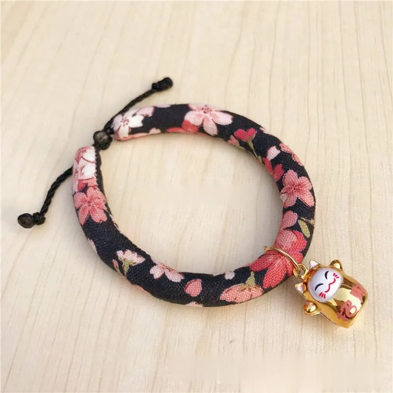 Japanese Style Pet Cat Bell Collar Cats Cute Cartoon Cat Supplies Mascotas Products for Katten Gatos Accessories Necklace