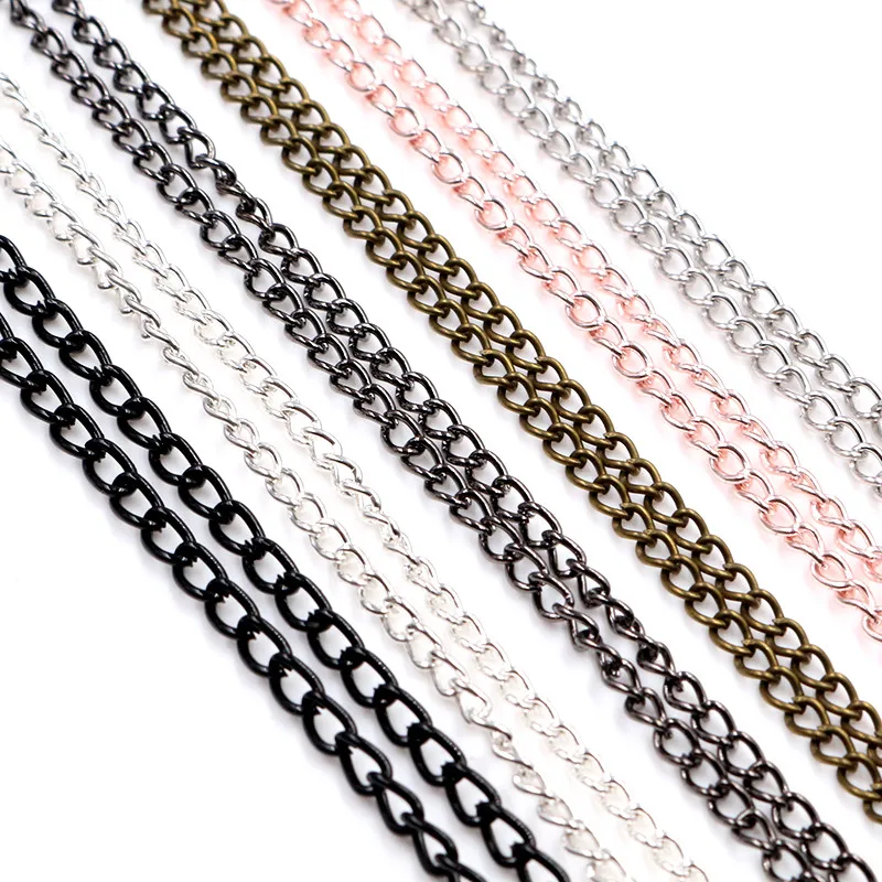 

5pcs/Lot 4*3mm Length 70CM 6 Colors Plated With Lobster Clasp Necklace Connector For Charms Cameo Cabochon Base and Tray