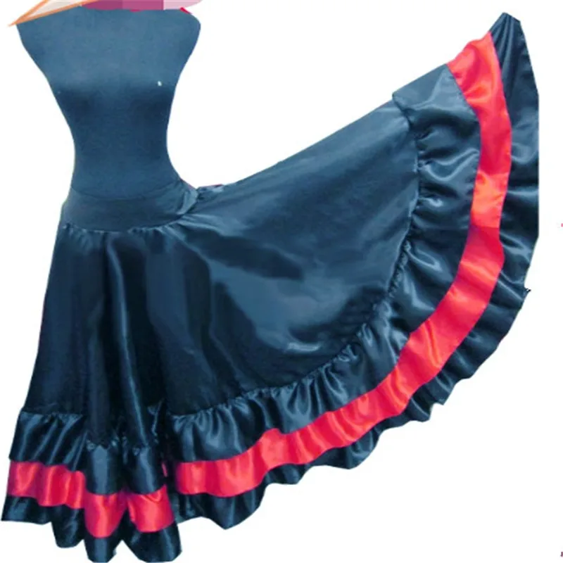 Novo estilo de desconto espanhol dança do ventre vestido mulher longo flamenco vermelho e preto vestidos flamenco