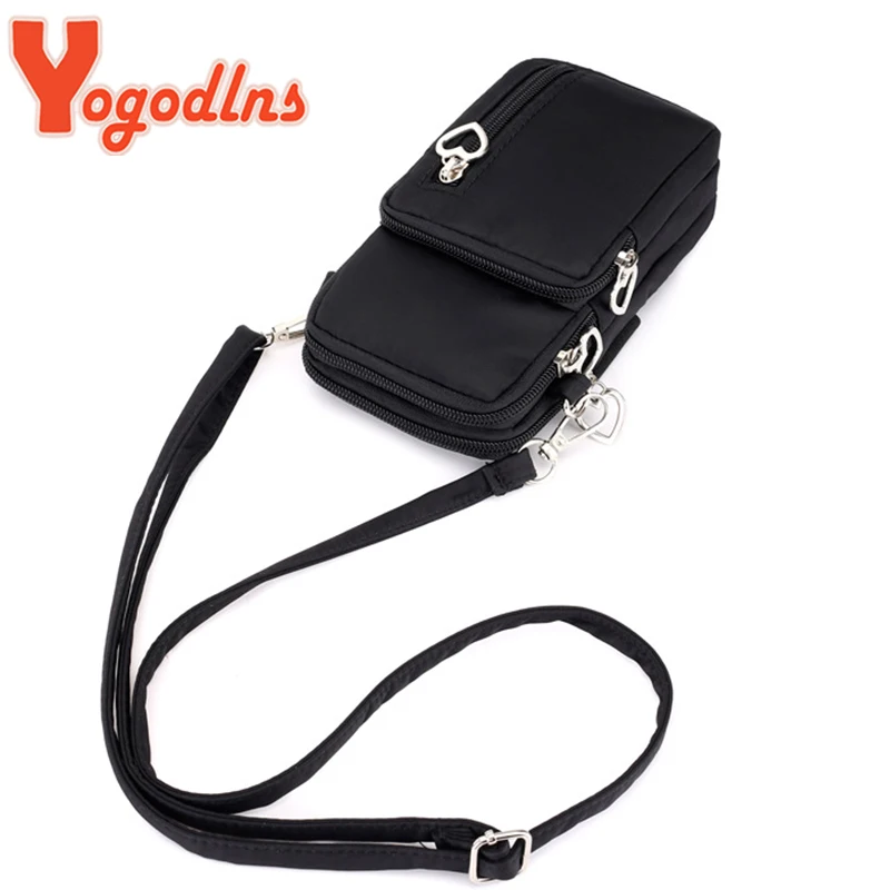 Sacos Crossbody de Nylon impermeáveis para mulheres, multifunções, casuais, bolsa pequena, caixa do telefone móvel, bolsa esportiva